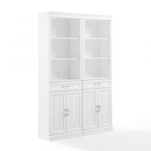 Crosley Furniture - Stanton 2-Piece Storage Bookcase Set White - 2 Bookcases - KF33038WH