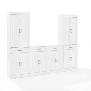 Crosley Furniture - Stanton 3Pc Sideboard And Pantry Set White - Sideboard & 2 Pantries - KF33035WH