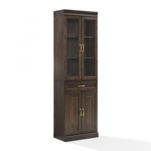 Crosley Furniture - Stanton Glass Door Kitchen Storage Pantry Cabinet Coffee - KF33032CO