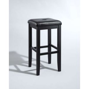 Crosley Furniture - Upholstered Square Seat Bar Stool in Black Finish with 29 Inch Seat Height (Set of 2) - CF500529-BK