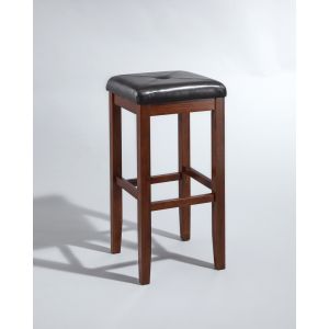 Crosley Furniture - Upholstered Square Seat Bar Stool in Vintage Mahogany Finish with 29 Inch Seat Height (Set of 2) - CF500529-MA