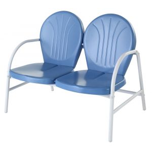 Crosley Furniture - Griffith Metal Loveseat in Sky Blue Finish - CO1002A-BL