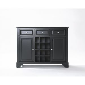 Crosley Furniture - LaFayette Buffet Server / Sideboard Cabinet with Wine Storage in Black Finish - KF42001BBK