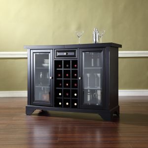 Crosley Furniture - LaFayette Sliding Top Bar Cabinet in Black Finish - KF40002BBK