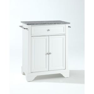 Crosley Furniture - LaFayette Solid Granite Top Portable Kitchen Island in White Finish - KF30023BWH