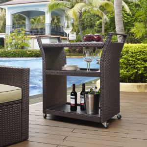 Crosley Furniture - Palm Harbor Outdoor Wicker Bar Cart - CO7213-BR