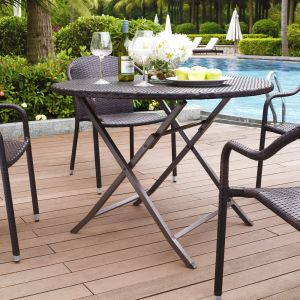Crosley Furniture - Palm Harbor Outdoor Wicker Folding Table - CO7205-BR