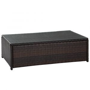 Crosley Furniture - Palm Harbor Outdoor Wicker Glass Top Table - CO7201-BR