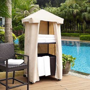 Crosley Furniture - Palm Harbor Outdoor Wicker Towel Valet with Sand Cover - CO7304-BR