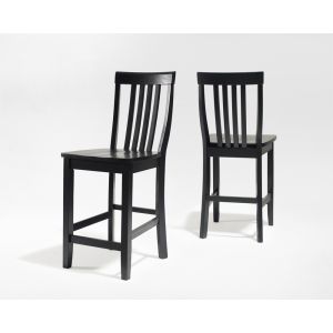 Crosley Furniture - School House Bar Stool in Black Finish with 24 Inch Seat Height (Set of 2) - CF500324-BK