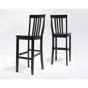 Crosley Furniture - School House Bar Stool in Black Finish with 30 Inch Seat Height - (Set of 2) - CF500330-BK