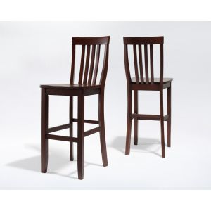 Crosley Furniture - School House Bar Stool in Mahogany Finish with 30 Inch Seat Height - (Set of 2) - CF500330-MA