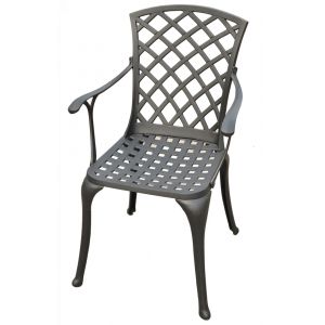 Crosley Furniture - Sedona Cast Aluminum High Back Arm Chair in Charcoal Black Finish (Set of 2) - CO6102-BK