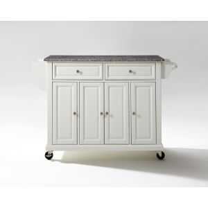 Crosley Furniture - Solid Granite Top Kitchen Cart/Island in White Finish - KF30003EWH