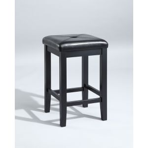 Crosley Furniture - Upholstered Square Seat Bar Stool in Black Finish with 24 Inch Seat Height - (Set of 2) - CF500524-BK