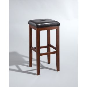 Crosley Furniture - Upholstered Square Seat Bar Stool in Vintage Mahogany Finish with 29 Inch Seat Height - (Set of 2) - CF500529-MA