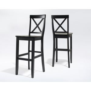 Crosley Furniture - X-Back Bar Stool in Black Finish with 30 Inch Seat Height (Set of 2) - CF500430-BK
