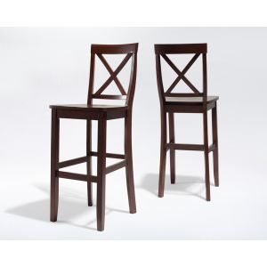 Crosley Furniture - X-Back Bar Stool in Mahogany Finish with 30 Inch Seat Height (Set of 2) - CF500430-MA