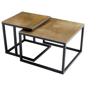 Cyan Design - Arca Nesting Tables in Black and Brass - 09712
