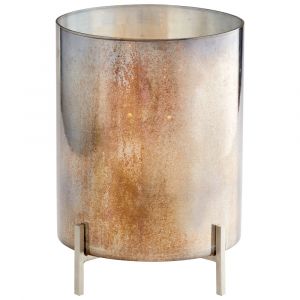Cyan Design - Basil Candleholder in Black and Verdi Garnet Glass - Large - 09776