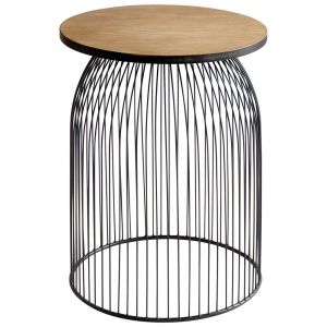 Cyan Design - Bird Cage Table in Graphite and Natural Wood - 09043