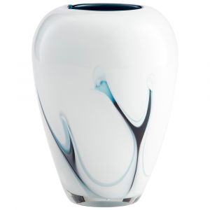 Cyan Design - Deep Sky Vase in Blue and White - Small - 10444