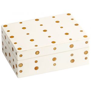 Cyan Design - Dot Crown Container in White and Brass - Small - 10658