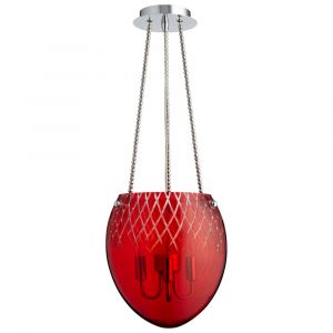 Cyan Design - Etched Pendant 3-Light in Red - 07643 - CLOSEOUT