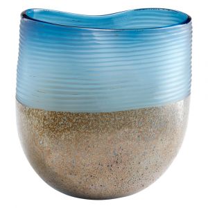 Cyan Design - Europa Vase in Blue and Iron Glaze - Wide - 10344