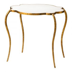 Cyan Design - Flora Side Table in Gold & White - 03039