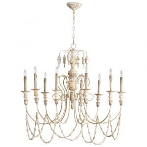 Cyan Design - Florine Chandelier 9-Light in Persian White and Mystic Silver - 05784