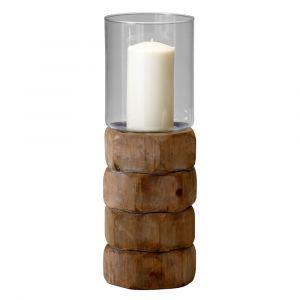 Cyan Design - Hex Nut Candleholder in Natural Wood - Large - 04741
