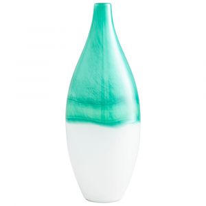 Cyan Design - Iced Marble Vase in Turquoise & White - Extra Large - 09522