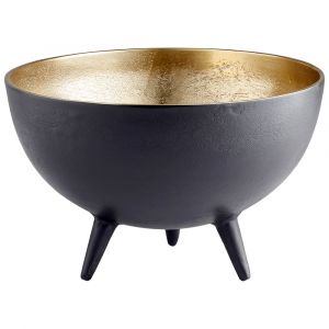 Cyan Design - Inca Bowl in Matt Black and Gold - Medium - 10637