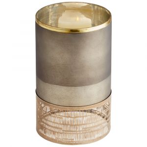 Cyan Design - Lucid Silk Candleholder in Black Onyx and Antique Brass - Medium - 10700
