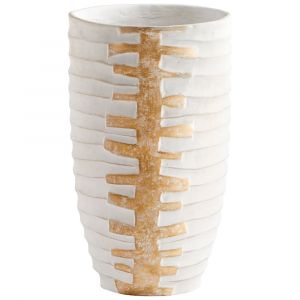 Cyan Design - Luxe Vessel Vase in White and Gold - Medium - 10672
