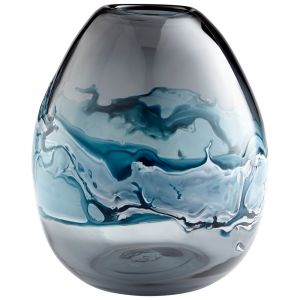 Cyan Design - Mescolare Vase in Blue and White - Medium - 10462