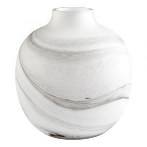 Cyan Design - Moon Mist Vase in White and Black Swirl - Medium - 10468