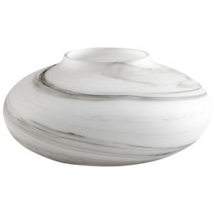 Cyan Design - Moon Mist Vase in White and Black Swirl - Small - 10467