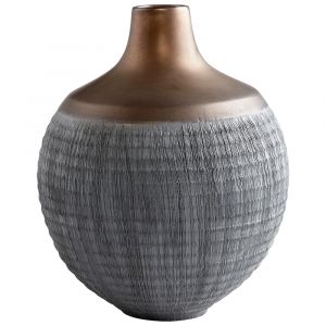 Cyan Design - Osiris Vase in Charcoal Grey and Bronze - Large - 09006