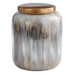 Cyan Design - Spirit Drip Container in Olive Glaze - Large - 10423