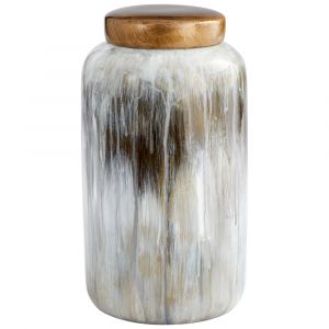 Cyan Design - Spirit Drip Container in Olive Glaze - Small - 10424