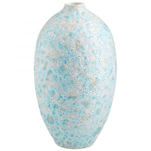 Cyan Design - Sumba Vase in Mottled Pale Blue - Small - 10936