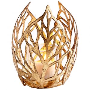 Cyan Design - Sunrise Flame Candleholder in Antique Gold - Small - 09050