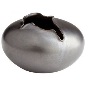 Cyan Design - Tambora Vase Metal in Black - Small - 06877
