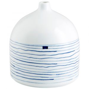 Cyan Design - Whirlpool Vase in Blue and White - Small - 10802