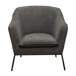 Diamond Sofa - Status Accent Chair in Grey Fabric with Metal Leg - STATUSCHGR