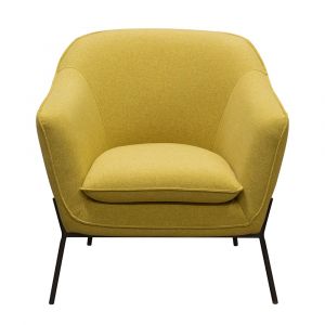 Diamond Sofa - Status Accent Chair in Yellow Fabric with Metal Leg - STATUSCHYL