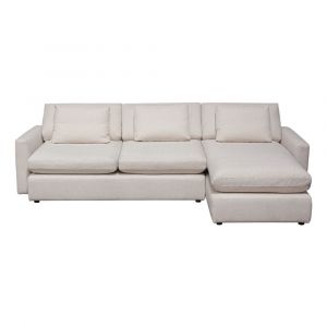 Diamond Sofa - Arcadia 2PC Reversible Chaise Sectional w/ Feather Down Seating in Cream Fabric - ARCADIACM2PC