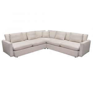 Diamond Sofa - Arcadia 3PC Corner Sectional w/ Feather Down Seating in Cream Fabric - ARCADIACM3PC